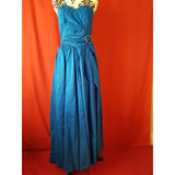Katerina Blue Maxi Ocassion 100% Silk Dress with Scarf Size 10