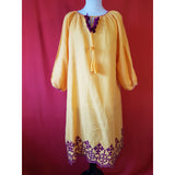 Fragonard Parfumeur Yellow 100% Linen Dress Size T2 /  12/14 UK.