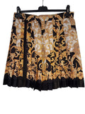 Gianni Versace Barocco Print Pleated Silk Skirt 2018 Collection Size 46 IT 14 UK