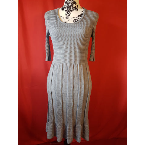 MISSONI Grey 3/4 Sleeves Knit Dress Size M