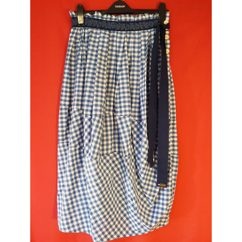 HIGH Blue White Check Skirt Size 10