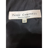 Paddy Campbell Black Dress White Rose Embellished Size 10