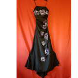 Anoushka G. Black Floral Embellished Ocassion Long Dress Size 10