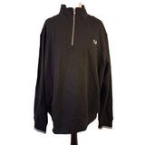 Fred Perry Men's Black Half Zip Sweatshirt Size 3XL