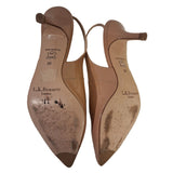 LK Bennett Beige Brown Patent Slingback Pointed Court Shoes Heels EU 36 UK 3