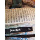 Desigual Women's Floral Print Open Front Long Cardigan Size XL