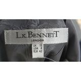 L.K. Bennett Grey Satin Rhinestone Embellished Dress Size 12.