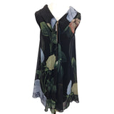 Ted Baker Black Blue Green Floral Short Print Dress Size 2 / 10 UK