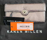 Karen Millen Silver Metallic Snake Effect Clutch Purse - Brand New