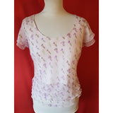 Fenn Wright Manson Long Lilac 100% Silk Skirt Suit Size 6