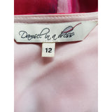 Damsel in a dress Red White Grey 100% Silk Dress Size 12
