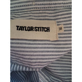 Taylor Stitch Men's Grey White Stripe Shirt Size S/38