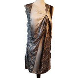 Bottega Veneta Black Grey Silk Dress Size 38 IT 6 UK