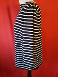 Hobbs Women's Black White Stripe Top Size L