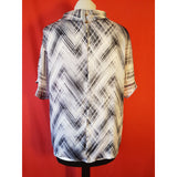 Vince Camuto Women's White Blue Black Blouse Size L