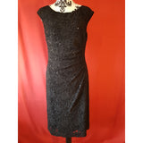 Lauren Ralph Lauren Black Sequin Tulle Shift Dress Size 6 / S.