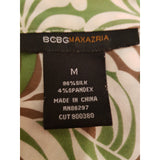BCBGMAXAZRIA Leaves Print Silk Blouse Size M