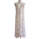 Zimmermann White Pink Floral Print Summer Long Dress, Size 16 UK
