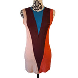 Victoria Beckham Womens Sleeveless Colorblock Tunic Top Size S Violet Pink Red