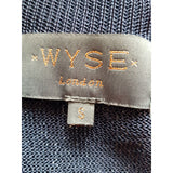 WYSE London Navy Metallic Zip Cardigan Size S