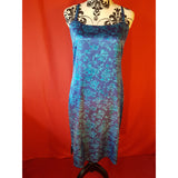 INC International Concept Blue Silk Floral Print Dress Size 4 US 8 UK