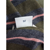 John Smedley Men's Green Black Pink Striped Pure Merino Size M