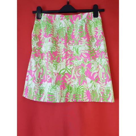 Lilly Pulitzer Pink White Green Skirt Size 0 / XS