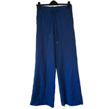 WYSE London Blue Jersey Side Stripe Wide Leg Trousers Track Pants Size 2R - UK 10