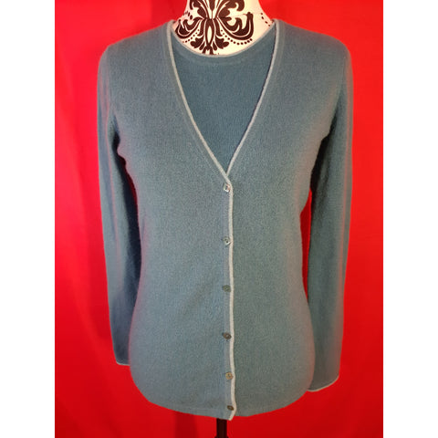 Lauren Hansen Women's Blue 100% Cashmere Cardigan and Top Size XS