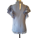 Ted Baker Blue Lace Blouse Top, Size 1 / 8