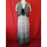 Gold by Michael White Black 100% Silk Dress with Bolero Size 16.