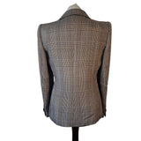 Giorgio Armani Womens Black White Plaid Check Blazer Jacket UK 12 IT 44