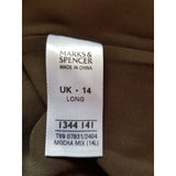 MARKS &SPENCER Limited Collection Mocha Khaki Skirt Size 14
