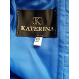 Katerina Blue Maxi Ocassion 100% Silk Dress with Scarf Size 10