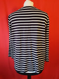 Hobbs Women's Black White Stripe Top Size L