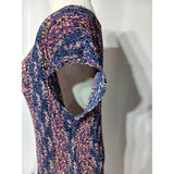 Klass Ladies Paisley Floral Pleated Maxi Dress Blue Pink Size XL(UK 18-20)