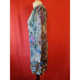 Desigual Women's Floral Print Open Front Long Cardigan Size XL