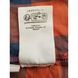 Celtic & Co Women's Blue Terracotta Check Linen Top Size 8