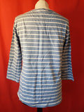 Crew Clothing Women's Blue White Stripe 100% Cotton Top Size 14