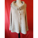 Hugo Boss Women's Beige Knit Poncho Cardigan Size L