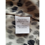 THEORY Beige Black Grey Spots 100% Silk Top Size S