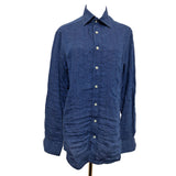 William Crabtree Navy Linen Shirt Size 15.5