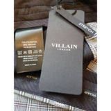 Villain Men's Grey Check Trousers Size 36R