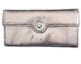 Karen Millen Silver Metallic Snake Effect Clutch Purse - Brand New