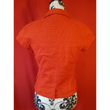 Nicole Farhi Women's Orange Cotton Short Sleeve Blouse Size 10 UK 36 EU