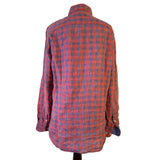 Hackett Men's Red Navy Check Slim Fit Shirt Size M