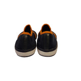Tory Burch Canvas Slip-On Sneakers Navy/Black canvas with orange trim and T logo 6.5 EU 4 UK