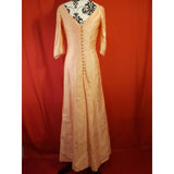 Peach Ocassion Silk Maxi Custom Dress with Bolero, Size 8/10