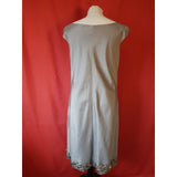L.K. Bennett Grey Satin Rhinestone Embellished Dress Size 12.