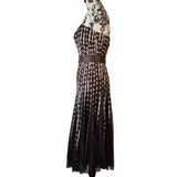 Phase Eight Printed Strapless Pleated Dress with Cream Silk Bolero Size 8